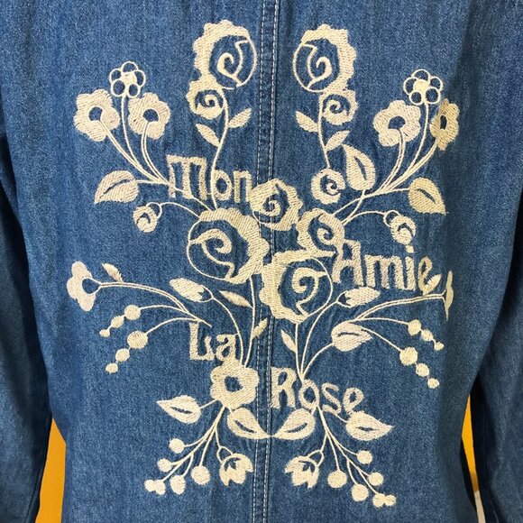 Thursday Island Urban Vintage long soft denim embroidered jacket, blazer - Picture 8 of 16